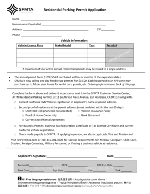 Residential Parking Permit Application