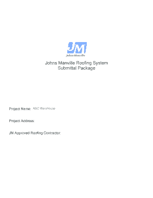 Johns Manville Roofing System Submittal Package