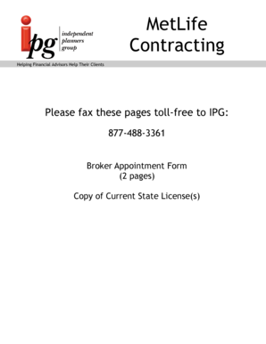 MetLife Broker Appointment Form