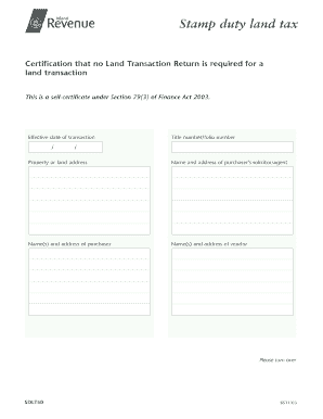 UK SDLT60 Stamp Duty Land Tax Certificate