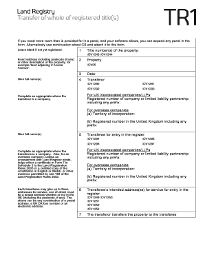 UK Property Transfer Form