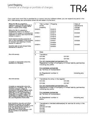 UK Property Charge Transfer Form
