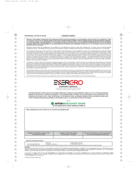 Provisional Letter of Offer for Ordinary Shares