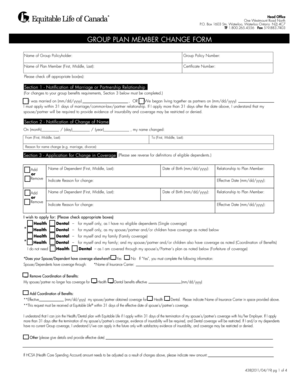 Group Plan Member Change Form
