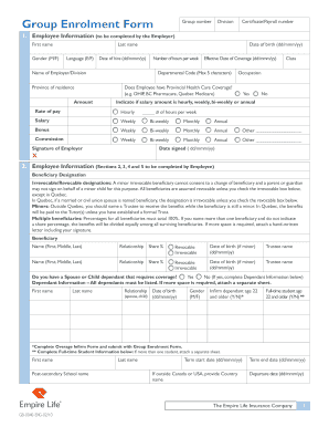 Group Enrolment Form