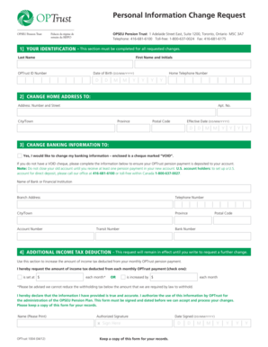 OPTrust Personal Information Change Request