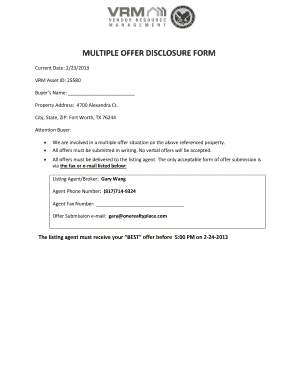 MULTIPLE OFFER DISCLOSURE FORM - MarketLinx