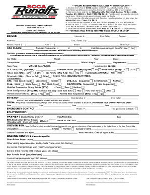 SCCA Runoffs Entry Form