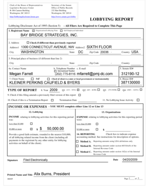 Lobbying Disclosure Act Form