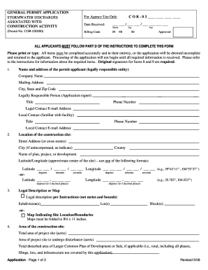 Colorado Stormwater Construction Permit Application