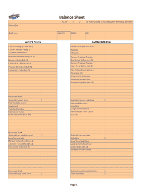 Balance Sheet Template
