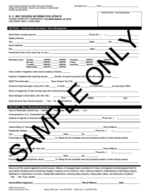 North Carolina WIC Vendor Information Update