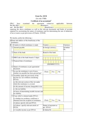 Form 15CB Certificate