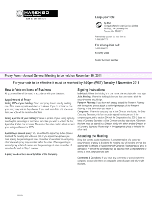 Proxy Form - Annual General Meeting