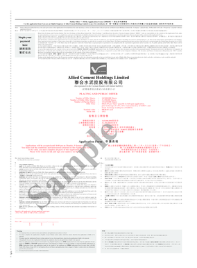 Allied Cement Holdings Employee Share Application Form