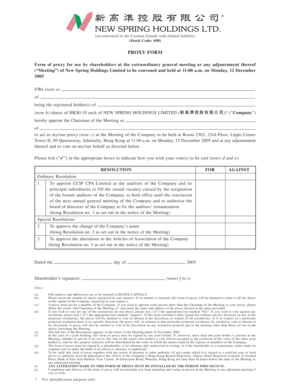 New Spring Holdings Proxy Form