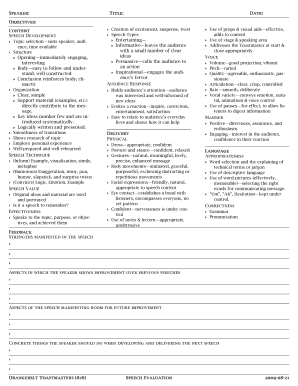 Speech Evaluation Form - Wikia