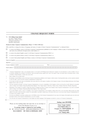 CST Mining Group Change Request Form