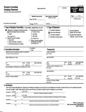California Campaign Statement Form 460