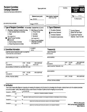 California Campaign Statement Form 460