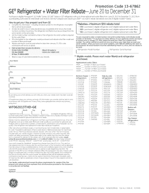 GE Refrigerator Water Filter Rebate Form