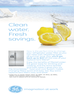 GE SmartWater Replacement Filter Rebate Form