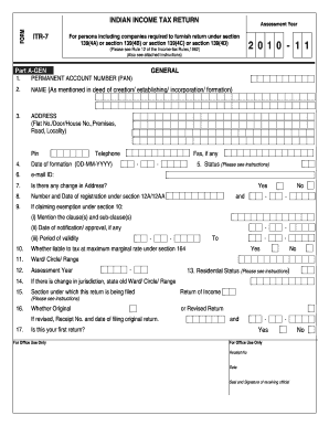 Indian Income Tax Return ITR-7
