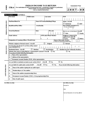 Indian Income Tax Return ITR-4