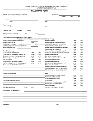 Male Intake Form
