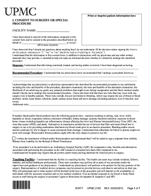 Consent to Surgery Form