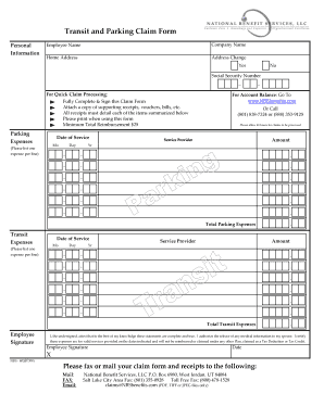 Transit and Parking Claim Form
