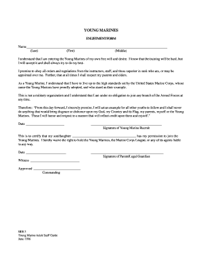 Young Marines Enlistment Form