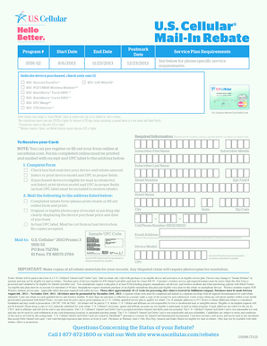 US Cellular Mail-In Rebate Form