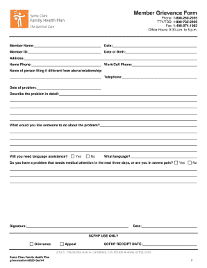 Member Grievance Form