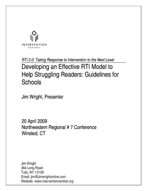 RTI Readiness Evaluation Form