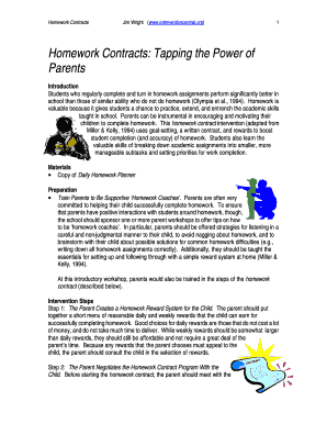 Homework Contract Template