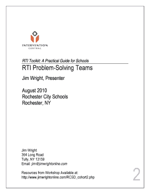 RTI Problem-Solving Team Pre-Meeting Guide