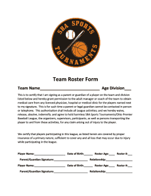Team Roster Form