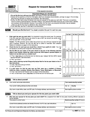 IRS Form 8857 Innocent Spouse Relief