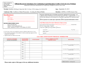 CLE Credit Processing Form