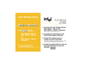 Intel Wireless Series Mail-In Rebate Form