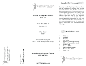 GameBreaker Lacrosse Camp Application