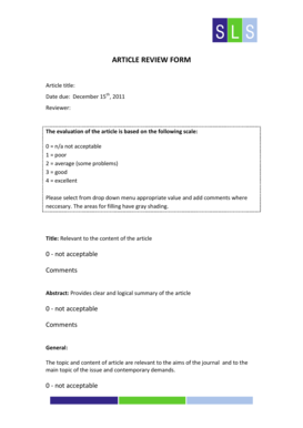 Article Review Form