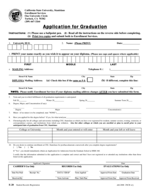 California State University Graduation Application