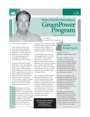 Sierra Pacific GreenPower Program Enrollment Form