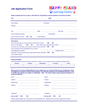 Job Application Form