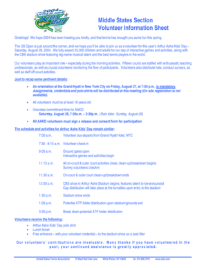 US Open Volunteer Application