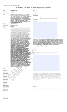 Contract For Sale of Real Estate at Auction