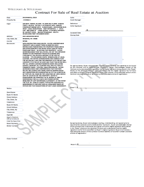 Contract For Sale of Real Estate at Auction