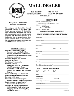 Mall Dealer Membership Form